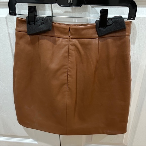 Michelle Mason Brown Leather Skirt (LIKE NEW) - Picture 6 of 10